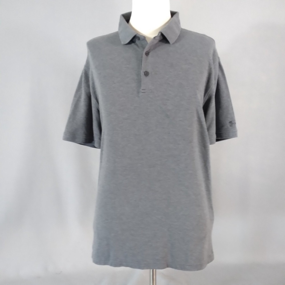 Under Armour golf polo shirt mens XL extra large gray heatgear Dri-Fit sports